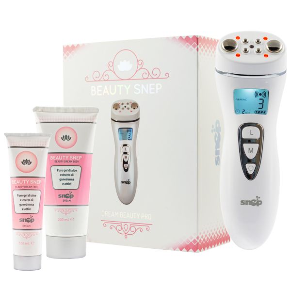 Produs Snep New Beauty Dream Pro – Dispozitiv de înfrumusețare cu tehnologie termică RF și EMS pentru îngrijirea pielii și stimularea mușchilor faciali la nivel cosmetic, folosit ca sprijin într-o rutină consecventă de beauty.