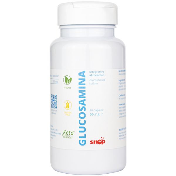 Produs Snep Glucosamina – Supliment alimentar cu sulfat de glucozamină, destinat completării aportului acestui nutrient în cazuri de necesar crescut sau aport redus.